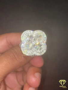 Heart Design Moissanite Diamond Ring With Baguette Stones Luxury Fashion Jewelry For Daily Wear - Product Image 4