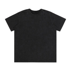 เสื้อยืดออร์แกนิคคอตตอนสำหรับผู้ชาย วินเทจ มินเนอรัลวอช เสื้อยืดผู้ชายแบบยั่งยืน ขายส่ง สโนว์วอช สโตนวอช - Product Image 1