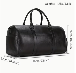 Bolsa de Viaje de Cuero de Gran Capacidad con Cierre de Cremallera Seguro, Bolsa de Transporte de Cuero Vintage Hecha a Mano para Viajeros Modernos - Product Image 5