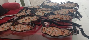 Harnais de cheval en cuir sur le thème d'Halloween personnalisé, robuste et réglable, équipement durable, prêt à être expédié - Product Image 6