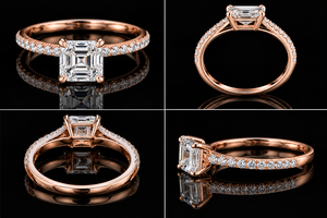 Anillo de Compromiso con Diamante Cultivado en Laboratorio de Corte Asscher Clásico, Certificado por IGI, de 2 Quilates, Oro Sólido de 14K, Engaste de Puntas, Solitario, por Fine Jewels - Product Image 3