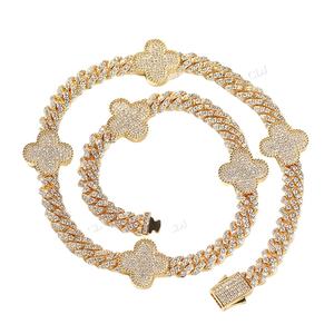 Plata esterlina chapada en oro VVS Moissanite totalmente helado Hip Hop pulsera de cadena cubana Venta caliente Joyería de diamantes para mujer - Product Image 1