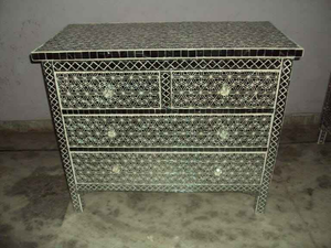 Handmade India Modern Design Eco-Friendly Convertible <b>Console</b> <b>Table</b> Cabinet with Bone Inlay Work for Baptism Occasions - Product Image 1