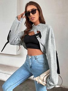 Sudadera con Capucha Blanca para Mujer, Estilo Informal, Manga Larga, Color Sólido, Forro Polar, Poliéster Transpirable, Ropa de Invierno, Resistente al Viento - Product Image 5