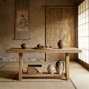 Consolle in Legno Massello con Ripiano per Ingresso, Corridoio e Soggiorno, Ideale per l'Uso Accanto al Divano - Product Image 2