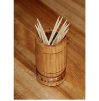 Boîte/Conteneur/Support à cure-dents en bois naturel poli au design antique, ustensile de cuisine et article de table