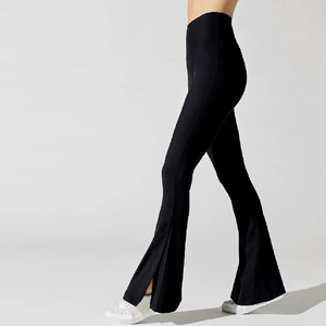 Women's <b>High</b> <b>Waist</b> Wide Leg Yoga <b>Leggings</b> Tummy Control Breathable Stretch Seamless Spandex Full Length Fitness Pants - Product Image 3