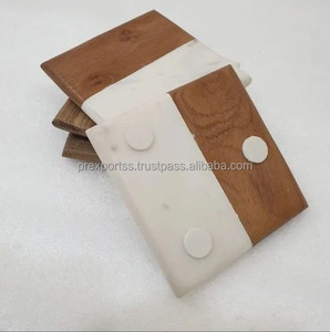 ที่รองแก้วทำจากไม้หินอ่อนทรงสี่เหลี่ยมสำหรับโฮมออฟฟิศหรืองานขึ้นบ้านใหม่เทศกาลคริสต์มาสแบบอินเดียสำหรับวางบนโต๊ะ - Product Image 2