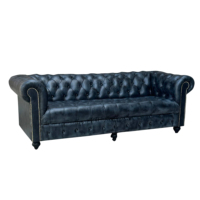 Erschwing liche 3-Sitzer grau getuftet Chesterfield Leders ofa Chesterfield Restaurant Sofa Luxus Bestseller Luxus Wohn möbel