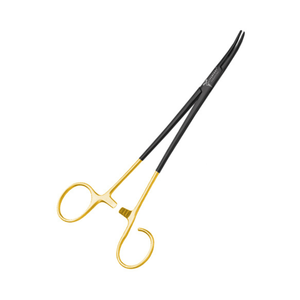Quality Schnidt Tonsil Seizing Forceps 19cm Curved Black/Gold Micro Vascular & Plastic surgery German Steel Surgical <b>Instruments</b> - Product Image 1