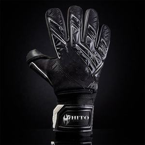 Gants de gardien de but de football en latex haute mousse avec protection des doigts, enveloppe hybride pour les doigts et le pouce, découpe hybride, impression en silicone au dos de la main - Product Image 1