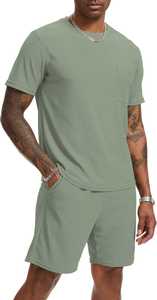 Ensemble de shorts et de t-shirts personnalisés pour hommes, 2 pièces respirantes brodées et élégantes à la mode, personnalisables et marinés - Product Image 5