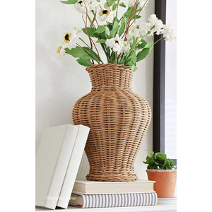 Modern Rustic Handwoven Rattan <b>Vase</b> Eco-Friendly Natural <b>Wicker</b> Flower Pot For Boho Home Decor Dried Floral Arrangement Tabletop - Product Image 5