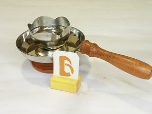 Quemador de incienso árabe de acero inoxidable con soporte para carbón y mango de madera, quemador de Oud Madkhan aromático hecho a mano - Product Image 2