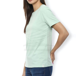 T-shirt décontracté d'été pour femme à manches courtes en toile, couleur et logo personnalisables, respirant, haute qualité - Product Image 3