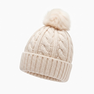 Bonnet d'hiver unisexe en tricot côtelé, doux et chaud, avec pompon en tricot torsadé épais, idéal pour les activités extérieures par temps froid - Product Image 4