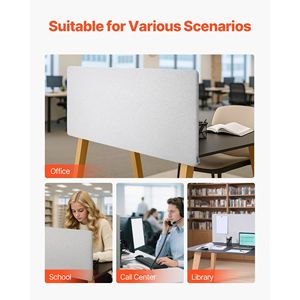 Divisorio per Postazione di Lavoro 60x24 Pollici, Pannello Divisorio per Scrivania in PET, Partizione per Ufficio per Privacy - Product Image 6