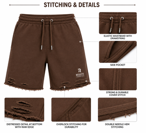 French Terry cotton <b>Shorts</b> Sports <b>Men</b> Custom Logo Outdoor Jogging <b>Shorts</b> High Quality Street Style distressed bottom <b>mens</b> <b>shorts</b> - Product Image 5