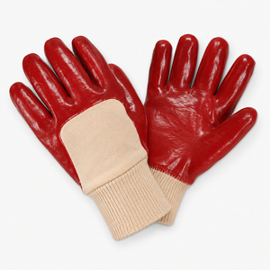 Guantes de Protección Laboral Recubiertos de PVC de Una y Dos Líneas, Guantes Gruesos de Lona con Recubrimiento de PVC, Guantes Largos - Product Image 4