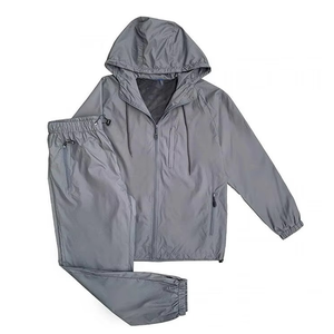 Conjunto cortavientos transpirable para hombre, conjunto informal a juego con chaqueta con cremallera completa y pantalones con cordón para el gimnasio, paseos y uso diario. - Product Image 5