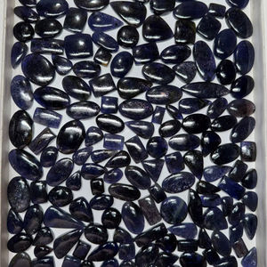 Iolita Negra Natural, Cabujón de Piedra del Sol, Gema Semipreciosa Suelta para Joyería, Producto a Granel Hecho a Mano, Forma Personalizable - Product Image 1
