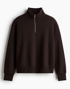 Sweat-shirt personnalisé à col montant zippé en molleton de coton, doux et chaud, à manches longues, pour un confort quotidien décontracté - Product Image 4