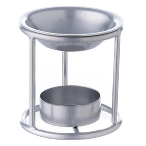 Silver Finished Aluminum Incense <b>Burner</b> With Double Tier Design <b>For</b> Aromatherapy Use All Season Home Decor - Product Image 1