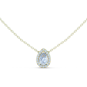 Pendentif en diamant taille poire en or massif 18 carats avec sertissage halo, certifié GIA, pour femme, style classique de fiançailles - Product Image 2