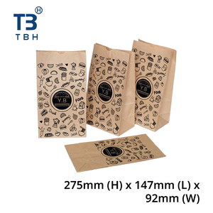Sac en papier kraft recyclé de qualité supérieure 275x147x92mm avec fermeture auto-adhésive sans poignée pour l'emballage des commerçants - Product Image 1