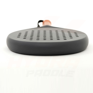 Raquette de padel Hydra Paddle noire en forme de larme avec motif à pois et grip blanc - Product Image 3