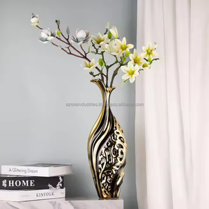 Modern Design Metal Casted <b>Vase</b> Metal Flower <b>Vases</b> Flower Arrangement <b>Vase</b> <b>Gold</b> Wedding Decor for Home by Azora industries - Product Image 1