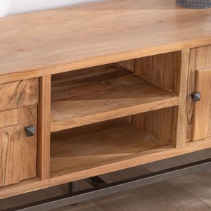 Vandana Silver Core <b>design</b> <b>TV</b> <b>unit</b> in acacia and metal Puzzle 150 cm - Product Image 4