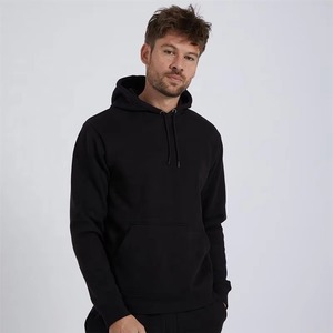 Wholesale Mens Hoodies OEM Custom Embroidery Pullover <b>Sweatshirt</b> Winter Casual Fashion Men's <b>Black</b> Fleece Zip-Up Jacket Stand - Product Image 4