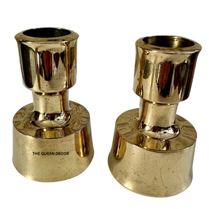 Export Quality Aluminum Metal Sets Of 2 Handmade Metal Candle Holder for Wholesale Elegant Bamboo Candle Holder - Product Image 4