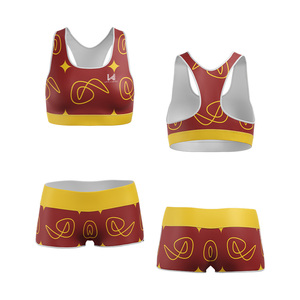 Ensemble de yoga 2 pièces pour femme, taille haute, sans manches, col rond, extensible dans quatre directions, séchage rapide, anti-plis, anti-transpiration - Product Image 1