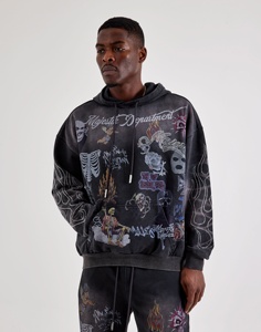 2026 Sweat à capuche zippé pour homme, style streetwear, imprimé DTG avec strass, en molleton bouclette, de créateur, coupe oversize, grammage lourd, motif camouflage - Product Image 4