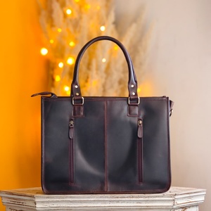 Sac fourre-tout bandoulière en cuir véritable fait main de couleur unie, grand format, style western, anti-vol, portable, modèle Venus, très populaire - Product Image 3