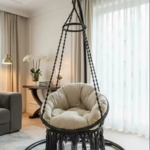 Chaise hamac en macramé, balançoire de patio extérieure, décoration de chambre d'enfant, cadeau de pendaison de crémaillère, macramé une place - Product Image 1