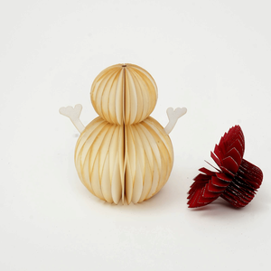 <b>Handmade</b> Honeycomb <b>Paper</b> Snowman Festive Holiday Decor for Party Tableware - Product Image 4