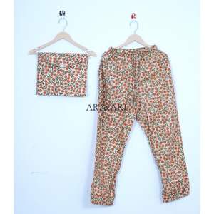 ชุดนอนผ้าฝ้ายแท้ 100% ระบายอากาศได้ดี ลายพิมพ์บล็อก แขนยาว เนื้อผ้านุ่ม สวมใส่สบาย สำหรับฤดูร้อนใหม่ - Product Image 2