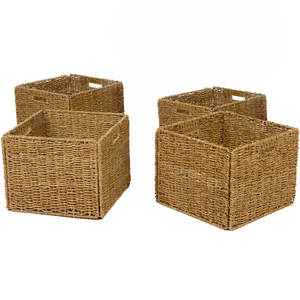 Lot de 4 Paniers Décoratifs en Osier pour Décoration Intérieure, Rangement en Rotin, Paniers Tissés - Product Image 1