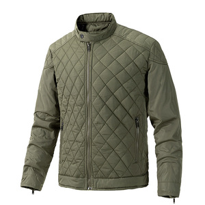 Men's Winter Diamond Quilted Lightweight Stand Collar Casual Outerwear Full <b>Zip</b> Puffer Jacket Men's Fashion Casual Jacket - Product Image 3