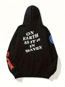 <b>Black</b> <b>Women's</b> Winter <b>Fleece</b> Hoodie with Embroidery Design Polyester/Cotton Blend Waterproof & Quick Dry Streetwear Style - Product Image 2