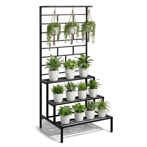 Modern 4 Tier Metal Plant Stand Indoor Outdoor Multi-Layer Flower <b>Pot</b> <b>Holder</b> Heavy Duty Proof Iron Rack For Balcony Living Room - Product Image 3