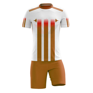 Conjunto de Camiseta de Fútbol para Hombre, Blanca con Rayas Azules, Manga Corta, Cuello Redondo, Absorbe la Humedad, para Todas las Temporadas, Impresión Sublimada, Corte Regular - Product Image 4