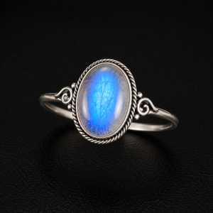 Natural Moonstone <b>Crystal</b> <b>Ring</b> Sterling Silver Handmade Oval Jewelry Gift For Women Jewelry wholesale Price Natural stone - Product Image 3