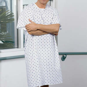 Batas de Hospital para Hombre y Mujer, Ropa de Paciente de Algodón de Manga Corta, Uniformes para Pacientes Hospitalizados, Ropa de Dormir, Uniformes de Enfermera de Manga Larga - Product Image 2