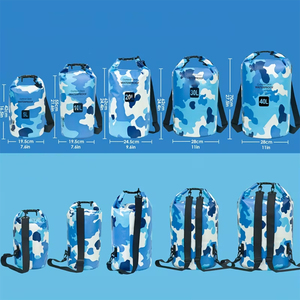 Sac étanche de haute qualité pour activités de plein air, 40L, camouflage bleu, matériau PU, avec bandoulière réglable - Product Image 2