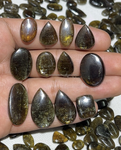 Tourmaline naturelle, formes variées, cabochons de 20 mm à 30 mm, pierres précieuses en vrac pour la création de bagues, colliers, boucles d'oreilles et bijoux. - Product Image 3