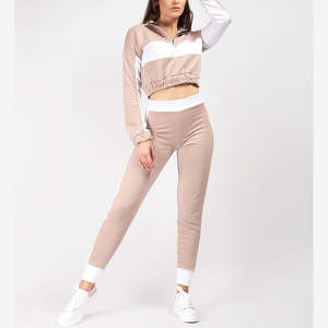 Ensemble de survêtement pour femme, deux pièces, tissu doux, respirant, coupe décontractée, pour la salle de sport, l'entraînement, la marche et les tenues décontractées quotidiennes, tendance - Product Image 2